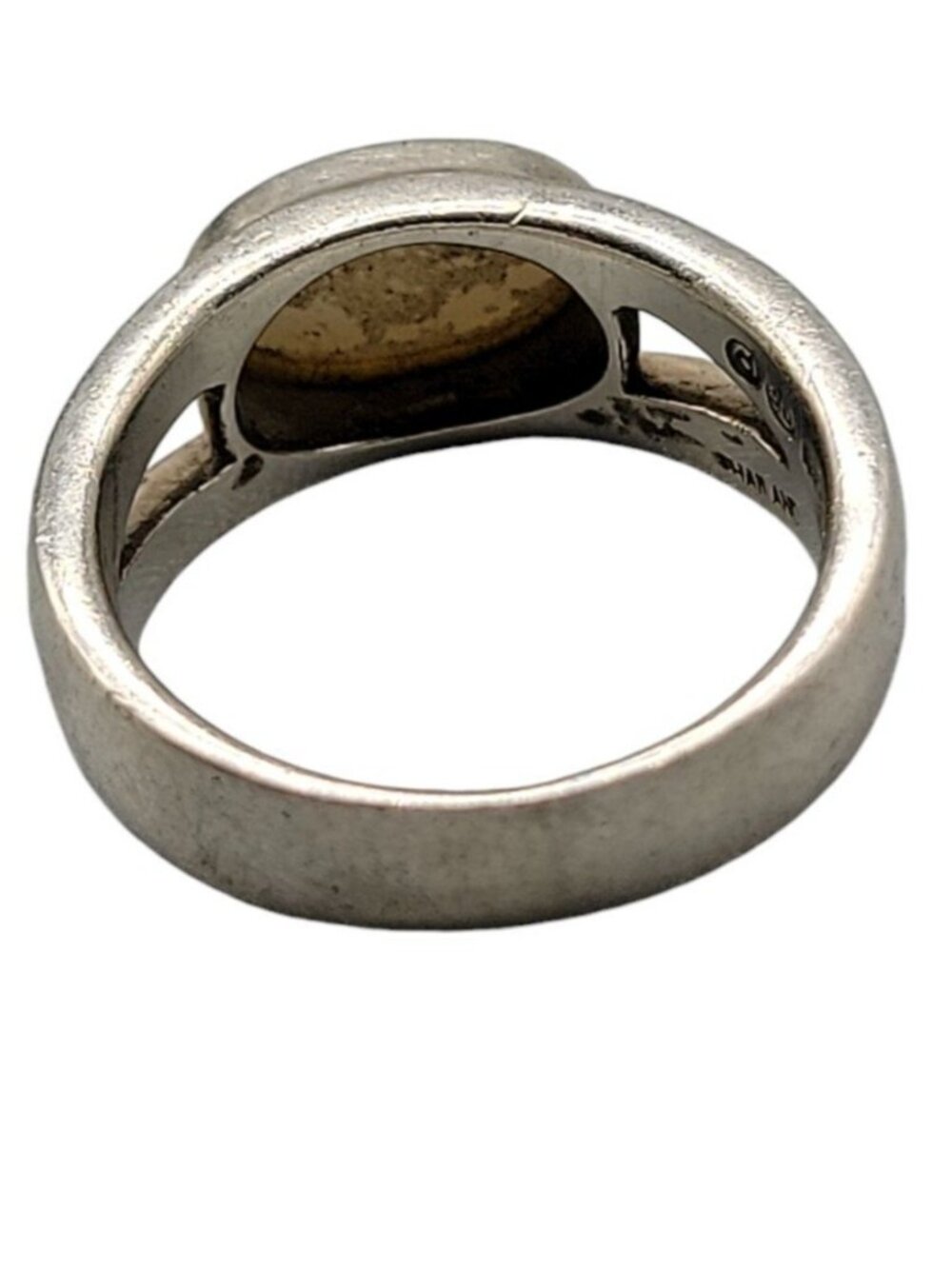 SU Sterling Silver Mother Of Pearl Ring Size 8 Band Style Thailand 925 Gemstone - Picture 13 of 16
